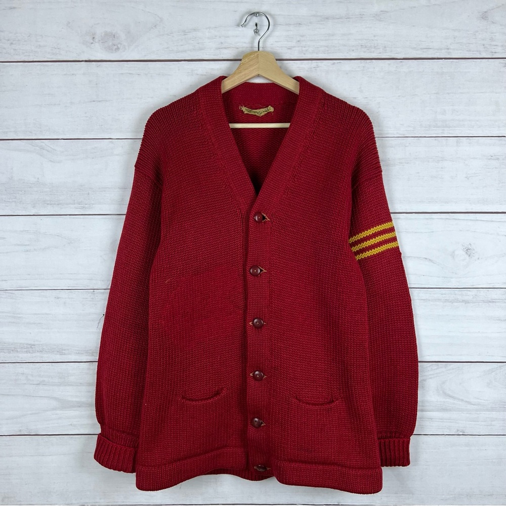 Vintage 1950s Princeton Knitting Mills Cardigan Sweater Small